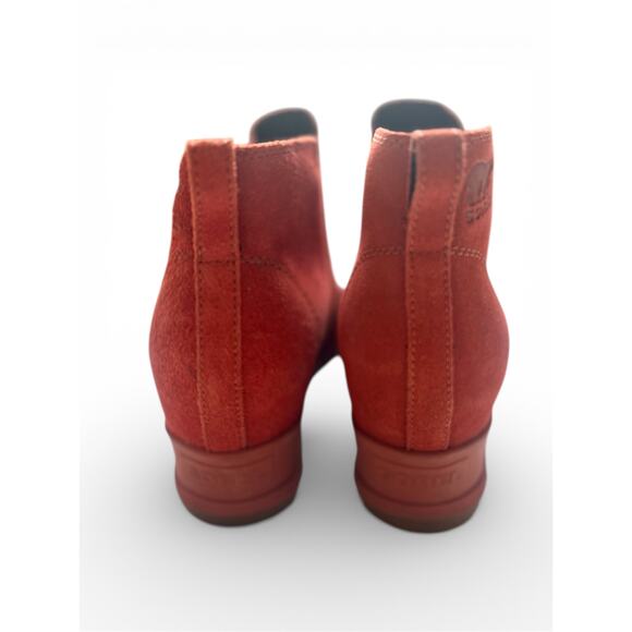 NEW Sorel Evie Pull on Suede Bootie, Warp Red Womens Size 10.5 - Picture 3 of 7